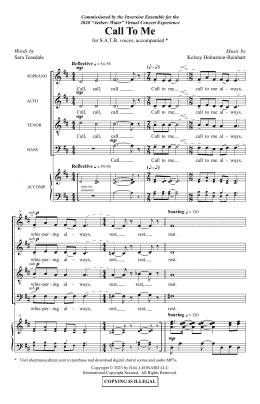 page one of Call To Me (SATB Choir)