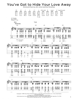 page one of You've Got To Hide Your Love Away (Dulcimer)