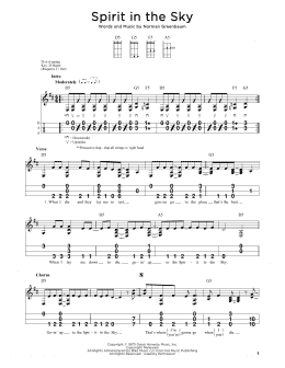 page one of Spirit In The Sky (Dulcimer)
