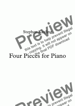 page one of Four Pieces for Piano - Full Score