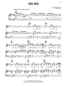 page one of Oh No (Piano, Vocal & Guitar Chords (Right-Hand Melody))