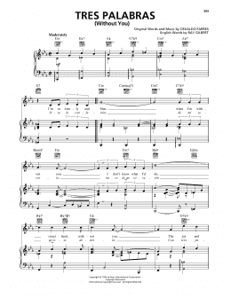 page one of Tres Palabras (Without You) (Piano, Vocal & Guitar Chords (Right-Hand Melody))