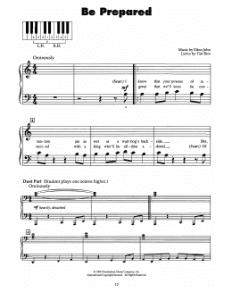 page one of Be Prepared (from The Lion King) (5-Finger Piano)