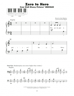 page one of Zero To Hero (from Hercules) (5-Finger Piano)
