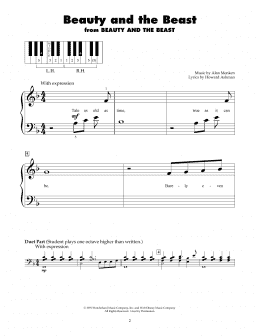 page one of Beauty And The Beast (5-Finger Piano)