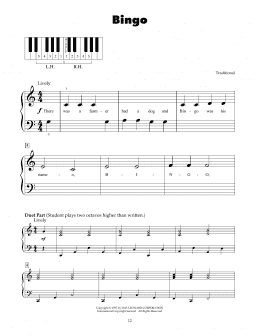 page one of Bingo (5-Finger Piano)