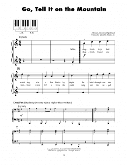 page one of Go, Tell It On The Mountain (5-Finger Piano)
