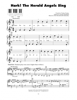 page one of Hark! The Herald Angels Sing (5-Finger Piano)