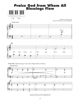 page one of Praise God, From Whom All Blessings Flow (5-Finger Piano)