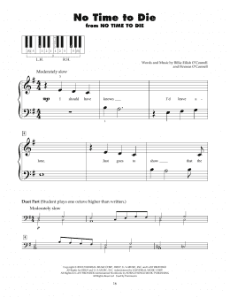 page one of No Time To Die (5-Finger Piano)