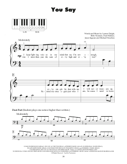 page one of You Say (5-Finger Piano)