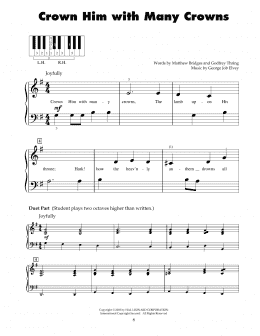 page one of Crown Him With Many Crowns (5-Finger Piano)