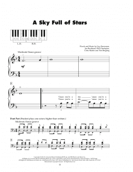 page one of A Sky Full Of Stars (5-Finger Piano)