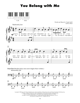 page one of You Belong With Me (5-Finger Piano)