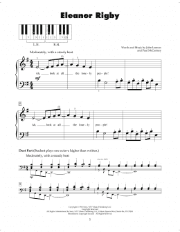 page one of Eleanor Rigby (5-Finger Piano)