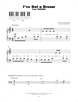 page one of I've Got A Dream (from Tangled) (5-Finger Piano)