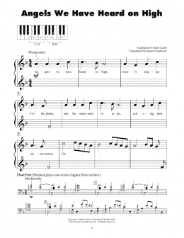 page one of Angels We Have Heard On High (5-Finger Piano)