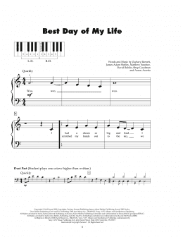 page one of Best Day Of My Life (5-Finger Piano)