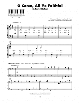 page one of O Come, All Ye Faithful (5-Finger Piano)
