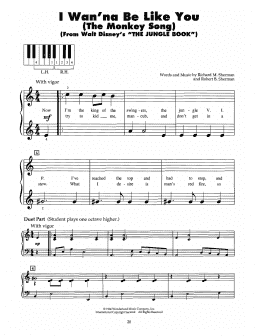 page one of I Wan'na Be Like You (The Monkey Song) (from The Jungle Book) (5-Finger Piano)