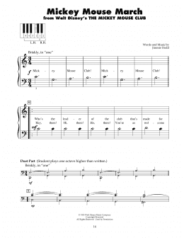page one of Mickey Mouse March (from The Mickey Mouse Club) (5-Finger Piano)