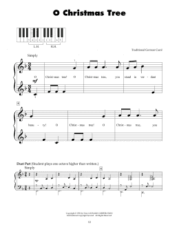 page one of O Christmas Tree (5-Finger Piano)
