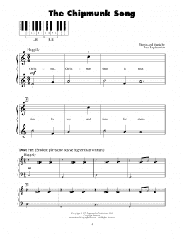 page one of The Chipmunk Song (5-Finger Piano)