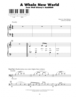 page one of A Whole New World (from Aladdin) (5-Finger Piano)