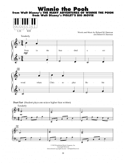 page one of Winnie The Pooh (from The Many Adventures Of Winnie The Pooh) (5-Finger Piano)