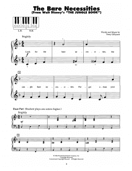 page one of The Bare Necessities (from The Jungle Book) (5-Finger Piano)
