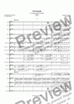 page one of Serenade for Strings and Winds Op 22 - 1