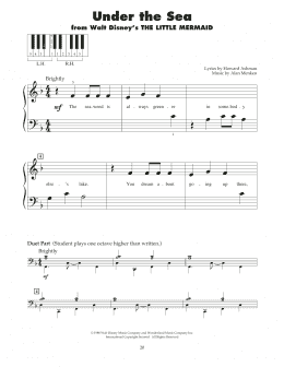 page one of Under The Sea (from The Little Mermaid) (5-Finger Piano)
