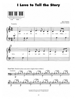 page one of I Love To Tell The Story (5-Finger Piano)