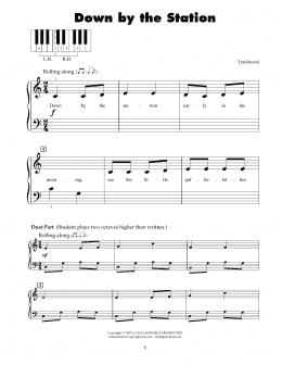 page one of Down By The Station (5-Finger Piano)