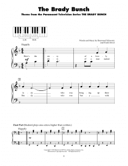 page one of The Brady Bunch (5-Finger Piano)