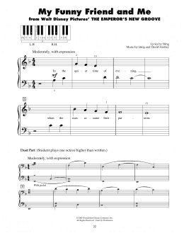 page one of My Funny Friend And Me (from The Emperor's New Groove) (5-Finger Piano)