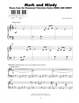 page one of Mork And Mindy (5-Finger Piano)