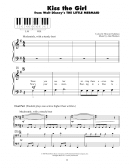 page one of Kiss The Girl (from The Little Mermaid) (5-Finger Piano)