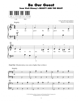 page one of Be Our Guest (from Beauty And The Beast) (5-Finger Piano)
