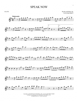 page one of Speak Now (Flute Solo)