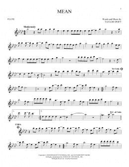 page one of Mean (Flute Solo)