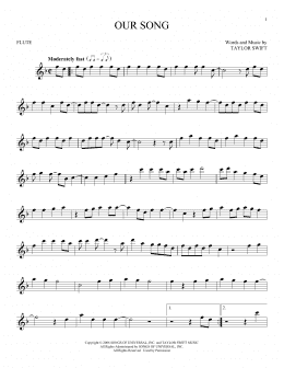 page one of Our Song (Flute Solo)