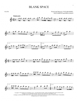 page one of Blank Space (Flute Solo)
