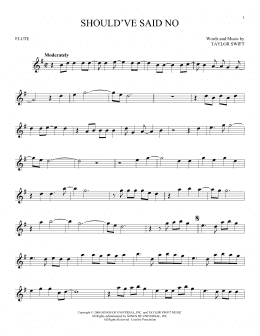page one of Should've Said No (Flute Solo)