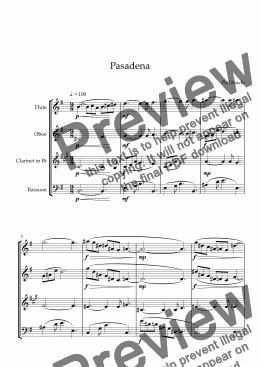 page one of Pasadena - Wind Quartet