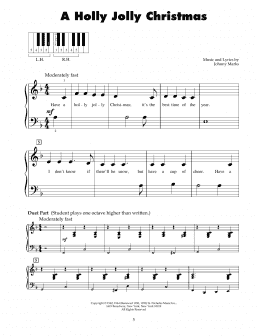 page one of A Holly Jolly Christmas (5-Finger Piano)