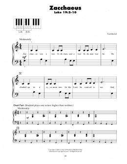 page one of Zacchaeus (5-Finger Piano)