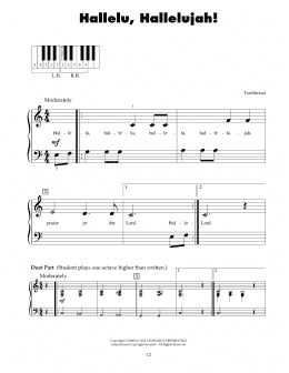 page one of Hallelu, Hallelujah! (5-Finger Piano)