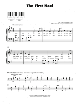 page one of The First Noel (5-Finger Piano)