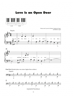page one of Love Is An Open Door (from Frozen) (5-Finger Piano)